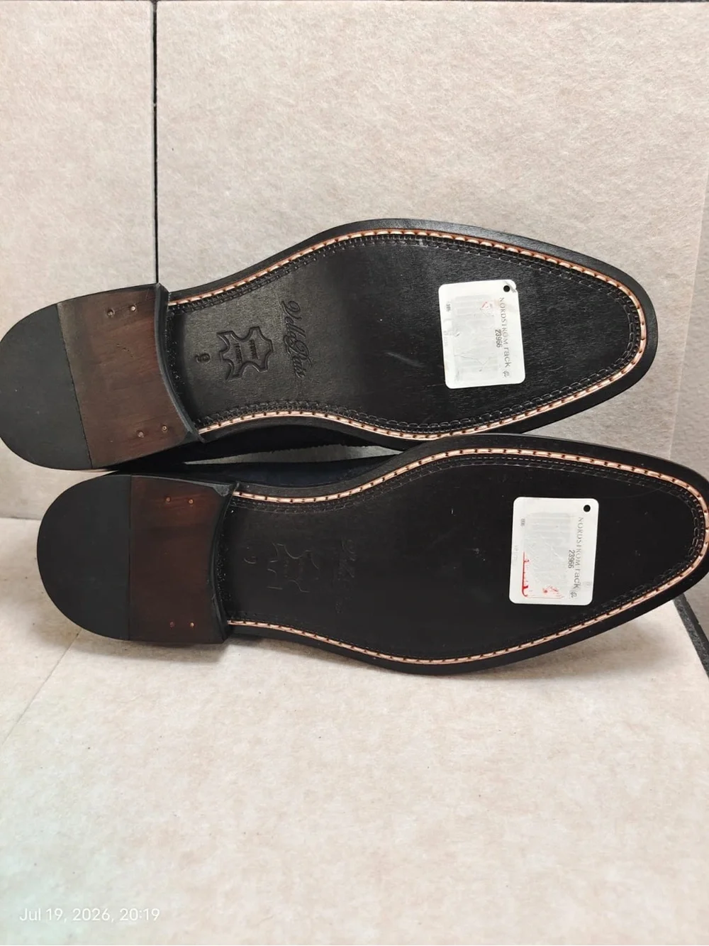 NWOB VELLAPAIS Dupone Brogue Monk Strap Shoe navy blue suede wingtip Mens Sz 9